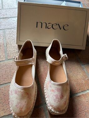 Brand New Anthropologie Floral Pink Espadrille Mary Janes